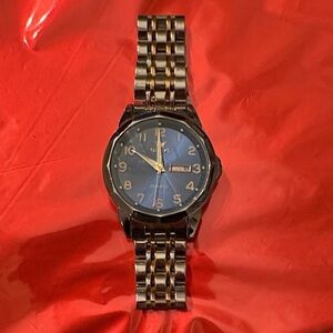 Black and Gold Analog Watch